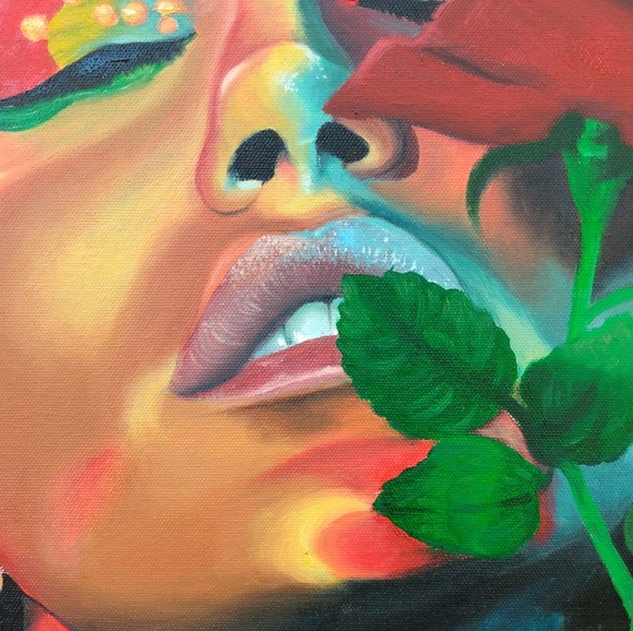 As she blooms original oil painting - Picture 4 of 7